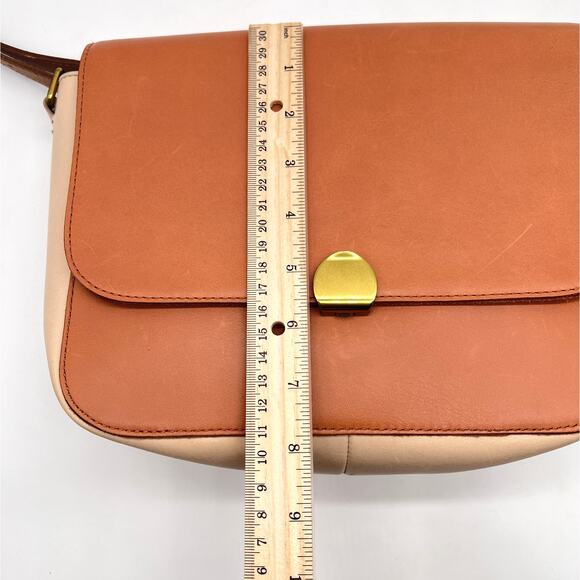 MADEWELL The Abroad Shoulder Bag Colorblock Edition Tan Leather Medium Large - Picture 16 of 16